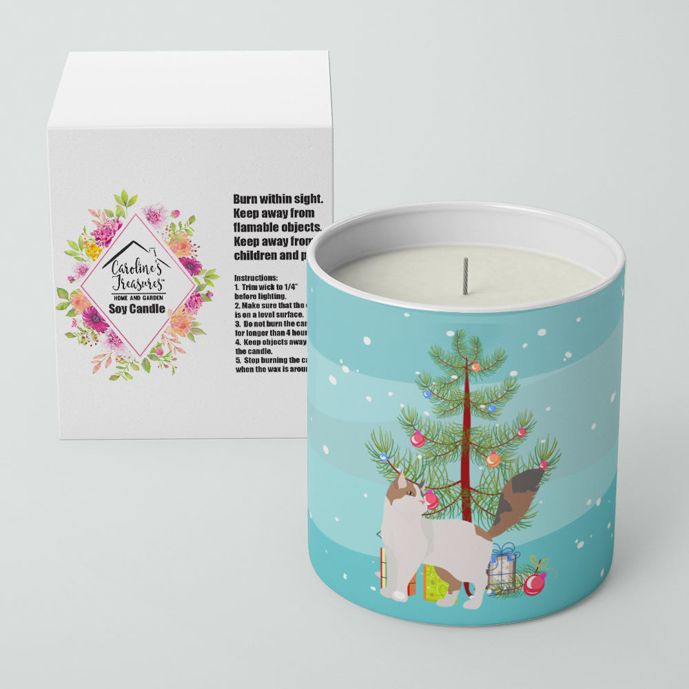 Turkish Van Cat Christmas Decorative Soy Candle Nature Soy Wax Essential Oil Home Decor Ideal for Bedroom Kitchen Bath Office Gift, 10 oz