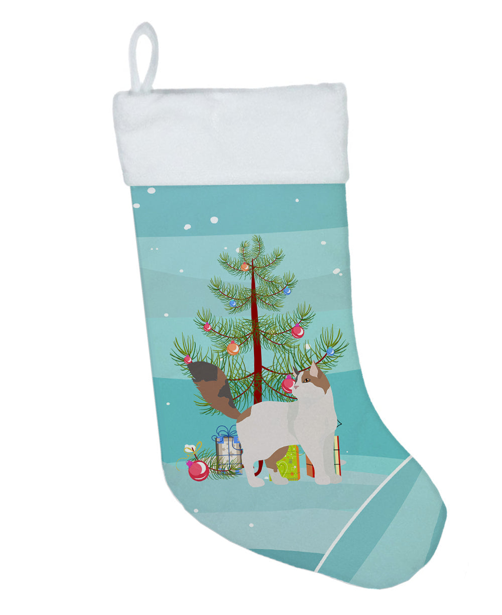 Turkish Van Cat Christmas Holiday Stocking Double-Sided Print, Polyester Suede,11x18, Made in USA
