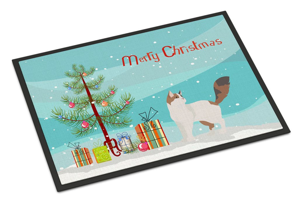 Turkish Van Cat Christmas Doormat Indoor Outdoor 24H X 36W Front Door Mat Rugs for Entryway, Non Slip Washable Low Pile,