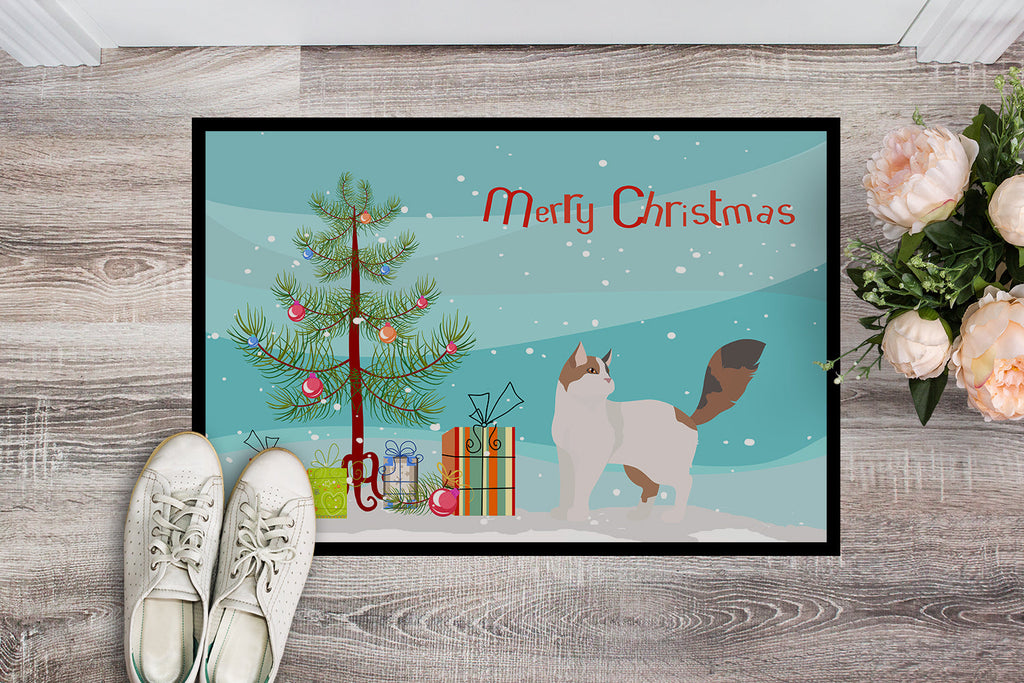 Turkish Van Cat Christmas Doormat Indoor Outdoor 24H X 36W Front Door Mat Rugs for Entryway, Non Slip Washable Low Pile,