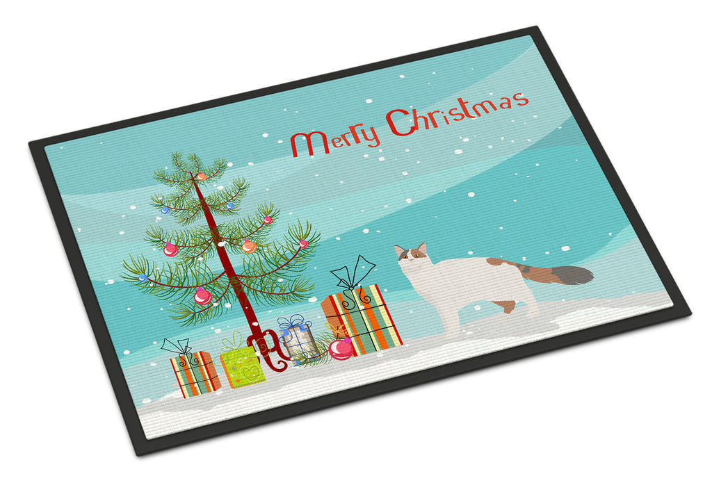 Turkish Van Cat Christmas Doormat Indoor Outdoor 24H X 36W Front Door Mat Rugs for Entryway, Non Slip Washable Low Pile,