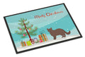 York Chocolate Cat Christmas Doormat Indoor Outdoor 24H X 36W Front Door Mat Rugs for Entryway, Non Slip Washable Low Pile,