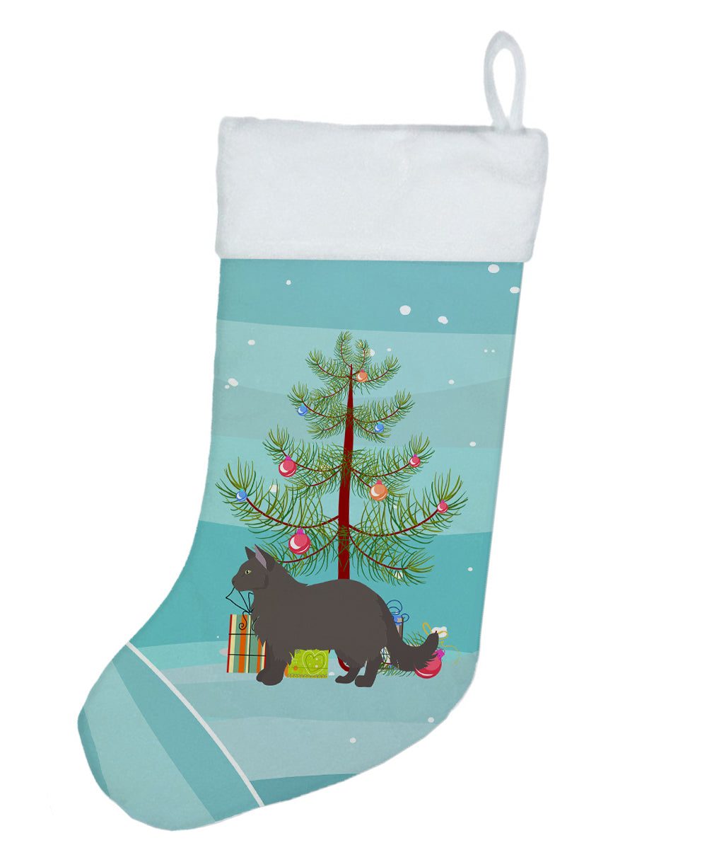 York Chocolate Cat Christmas Holiday Stocking Double-Sided Print, Polyester Suede,11x18, Made in USA