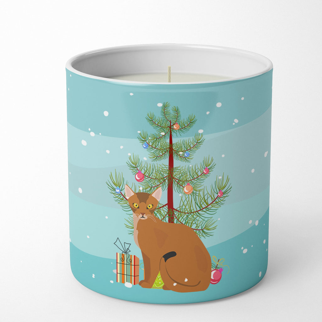 Abyssinian Cat Christmas Decorative Soy Candle Nature Soy Wax Essential Oil Home Decor Ideal for Bedroom Kitchen Bath Office Gift, 10 oz