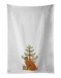 Abyssinian Cat Christmas Kitchen Towel Set of 2 White Dish Towels Decorative Bathroom Hand towel for Hand, Face, Hair, Yoga, Tea, Dishcloth, 19 X 28", White