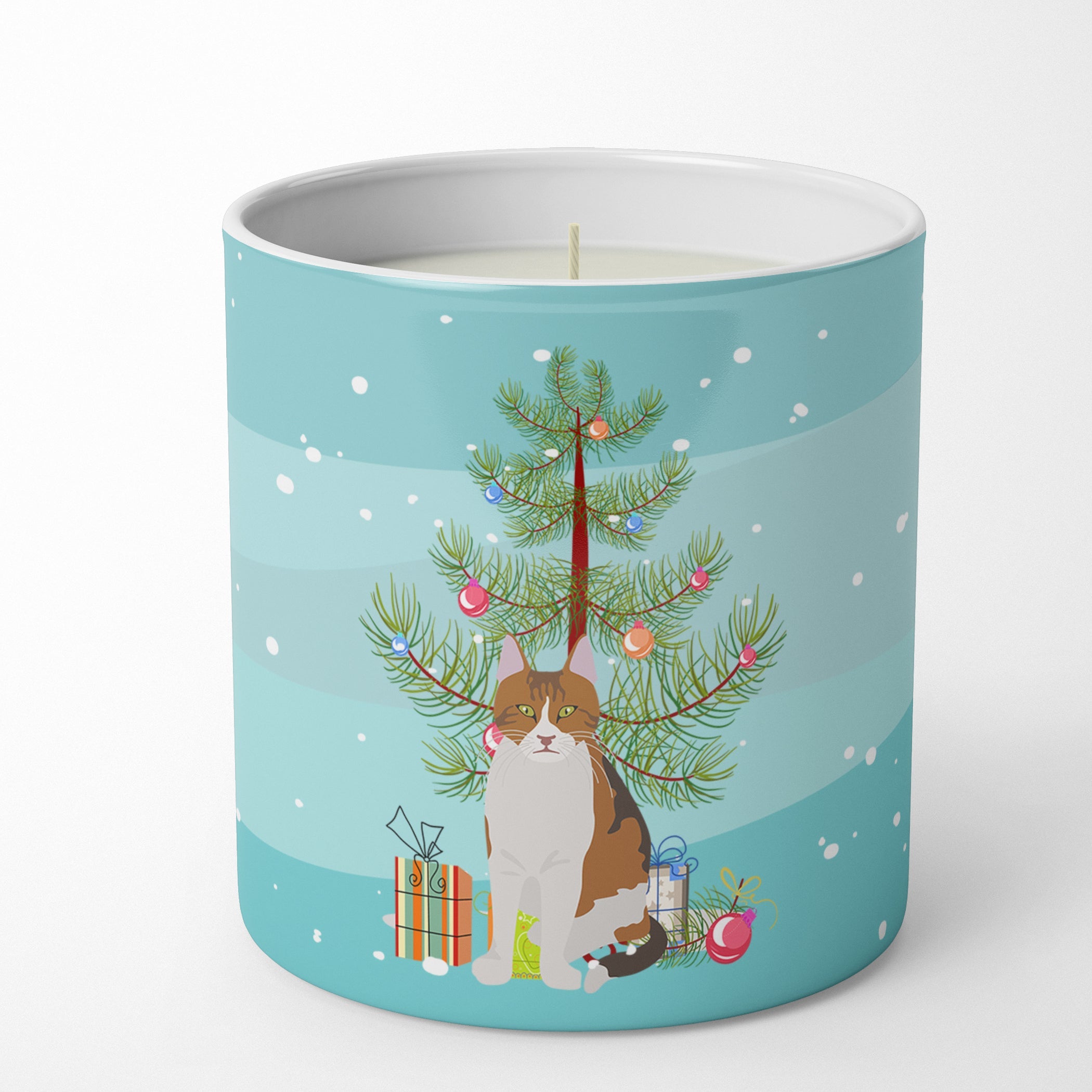 Aegean Cat Christmas Decorative Soy Candle Nature Soy Wax Essential Oil Home Decor Ideal for Bedroom Kitchen Bath Office Gift, 10 oz