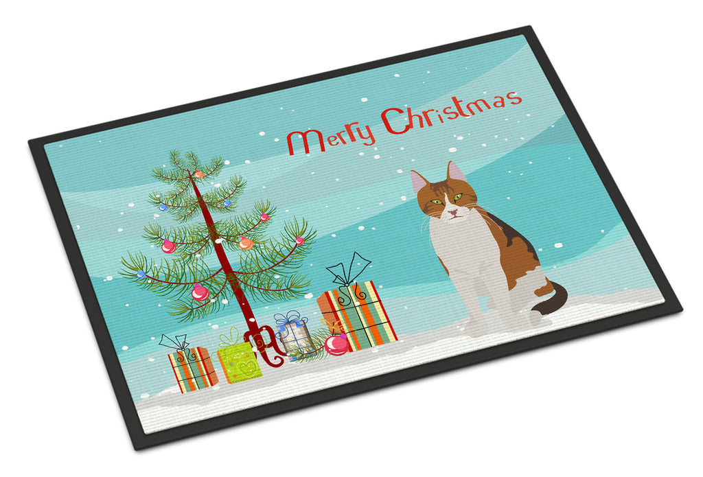 Aegean Cat Christmas Doormat Indoor Outdoor 24H X 36W Front Door Mat Rugs for Entryway, Non Slip Washable Low Pile,