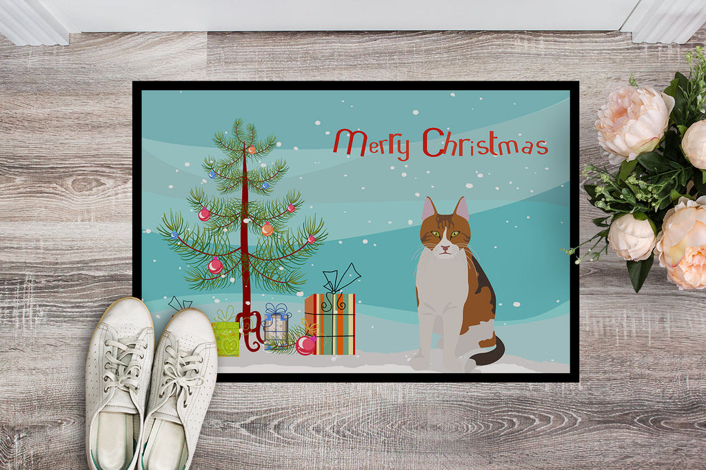 Aegean Cat Christmas Doormat Indoor Outdoor 24H X 36W Front Door Mat Rugs for Entryway, Non Slip Washable Low Pile,