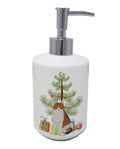 Aegean Cat Christmas Ceramic Soap Dispenser , Empty Refillable Hand Soap Pump Bottle for Bathroom Kitchen