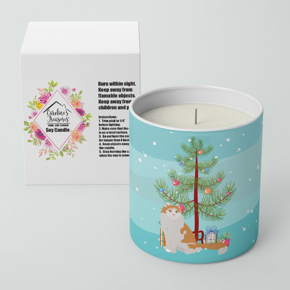 American Curl Cat Christmas Decorative Soy Candle Nature Soy Wax Essential Oil Home Decor Ideal for Bedroom Kitchen Bath Office Gift, 10 oz