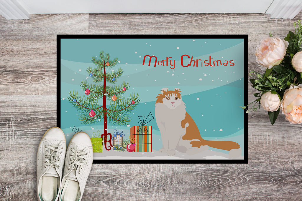 American Curl Cat Christmas Doormat Indoor Outdoor 18H X 27W Front Door Mat Rugs for Entryway, Non Slip Washable
