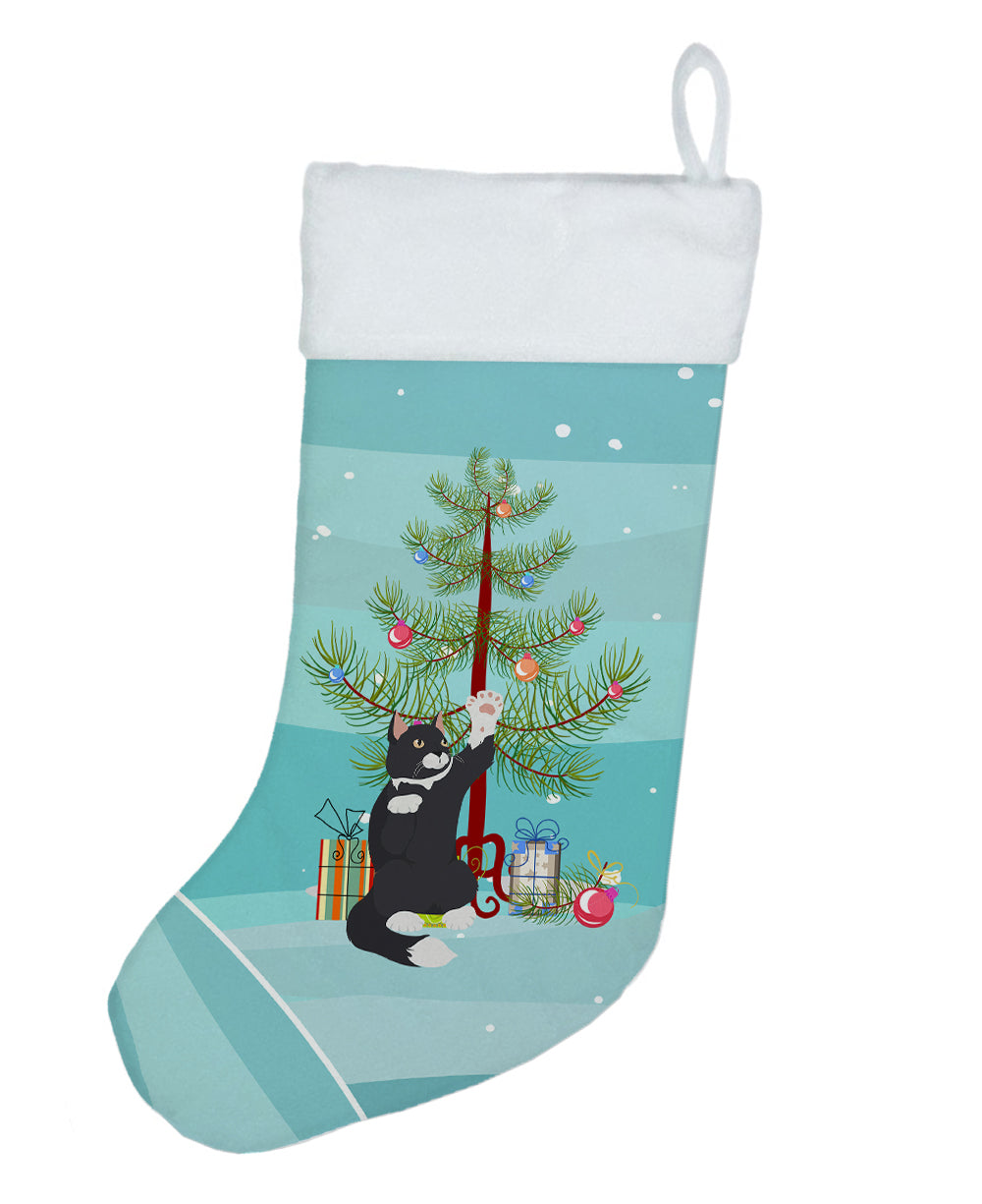 American Polydactyl Cat Christmas Holiday Stocking Double-Sided Print, Polyester Suede,11x18, Made in USA