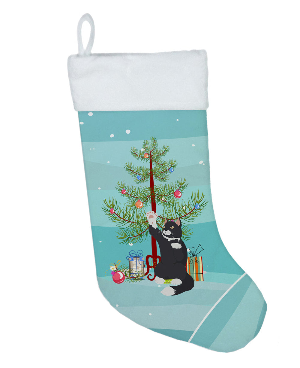American Polydactyl Cat Christmas Holiday Stocking Double-Sided Print, Polyester Suede,11x18, Made in USA