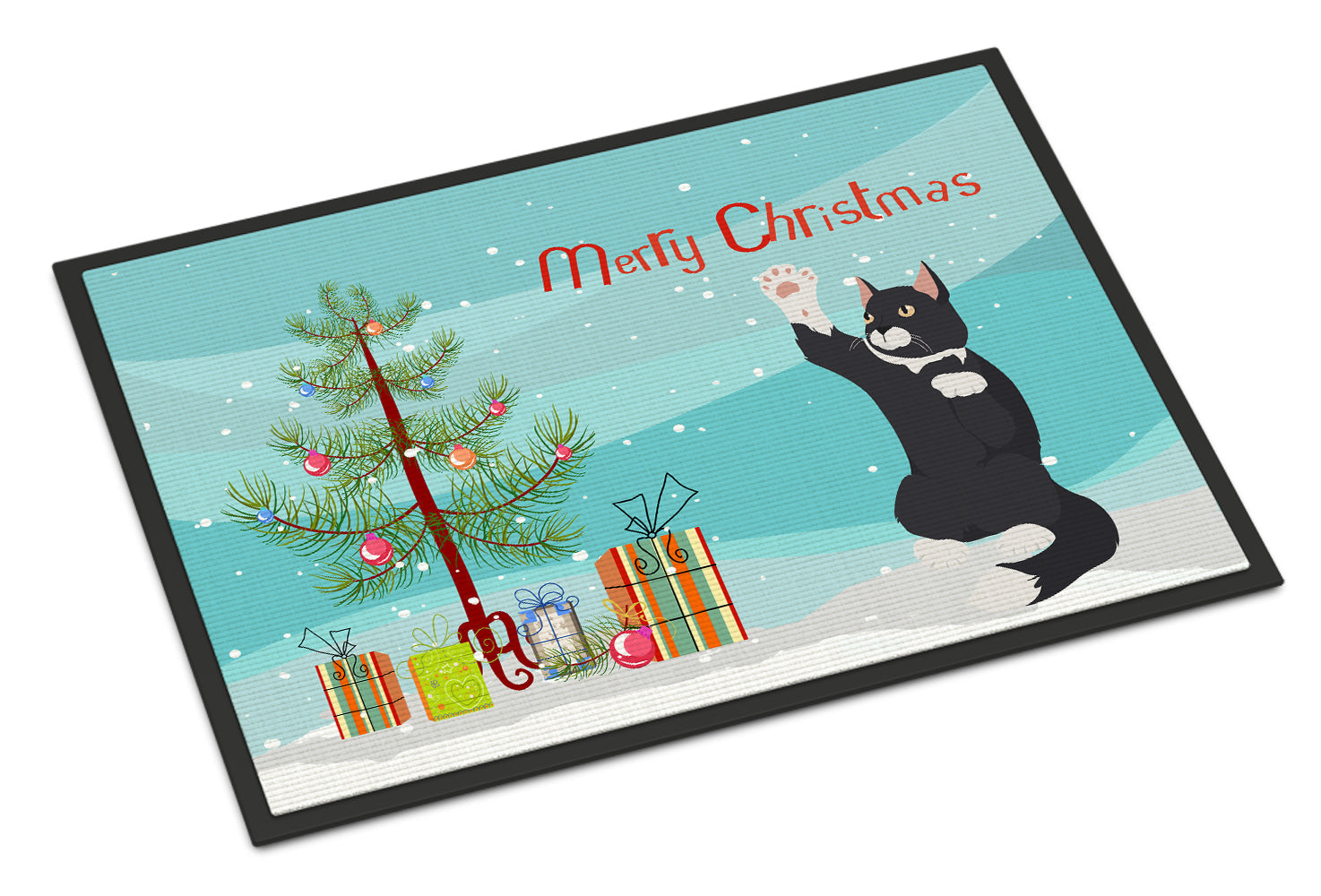 American Polydactyl Cat Christmas Doormat Indoor Outdoor 24H X 36W Front Door Mat Rugs for Entryway, Non Slip Washable Low Pile,