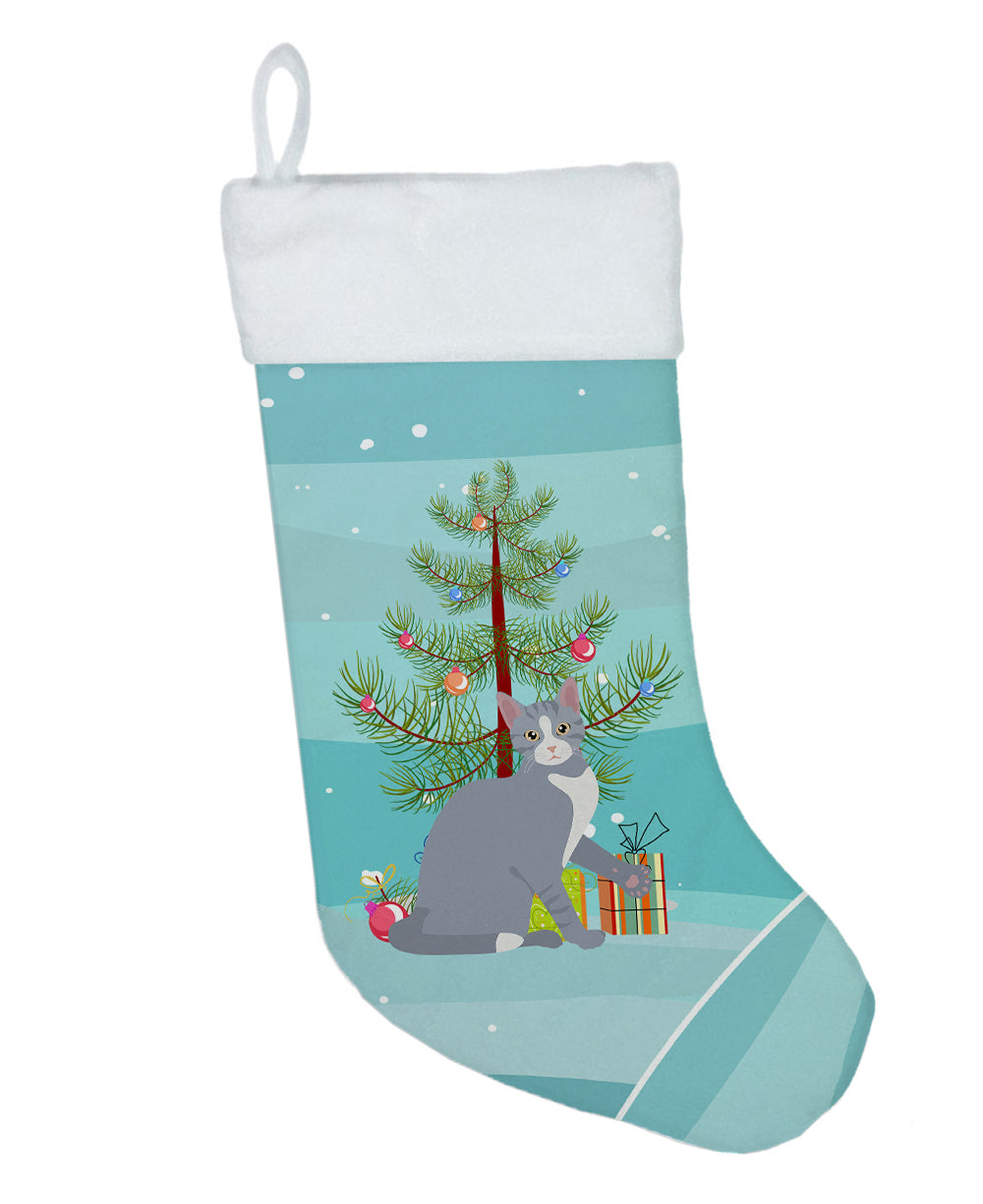 American Polydactyl Cat Christmas Holiday Stocking Double-Sided Print, Polyester Suede,11x18, Made in USA