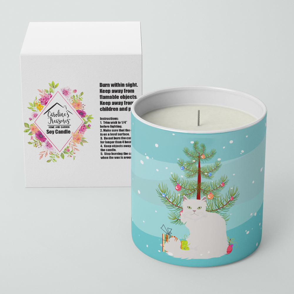 Asian Semi Longhaired Cat Christmas Decorative Soy Candle Nature Soy Wax Essential Oil Home Decor Ideal for Bedroom Kitchen Bath Office Gift, 10 oz