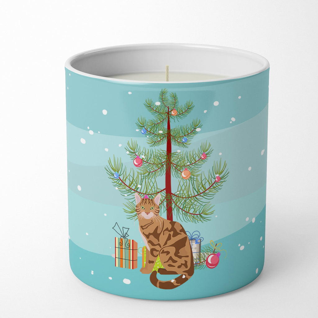 Bengal Cat Christmas Decorative Soy Candle Nature Soy Wax Essential Oil Home Decor Ideal for Bedroom Kitchen Bath Office Gift, 10 oz