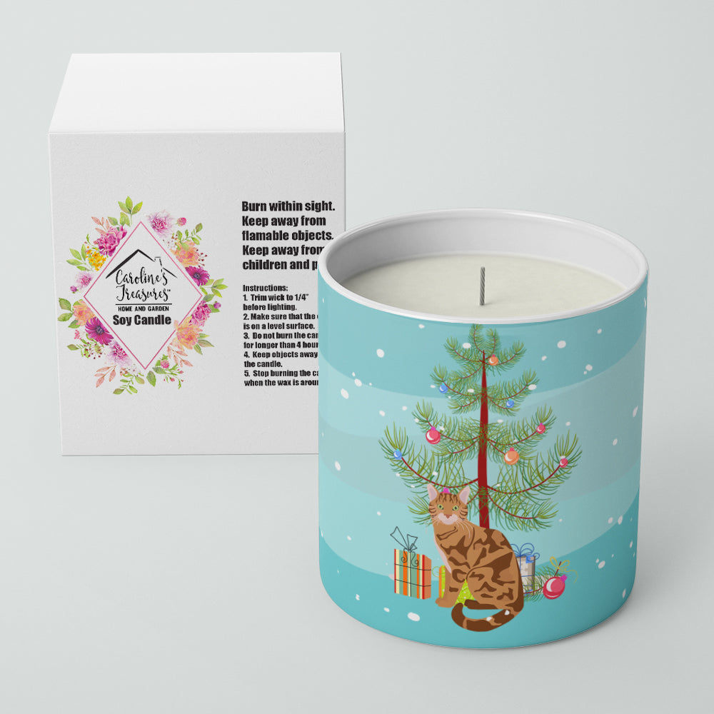 Bengal Cat Christmas Decorative Soy Candle Nature Soy Wax Essential Oil Home Decor Ideal for Bedroom Kitchen Bath Office Gift, 10 oz