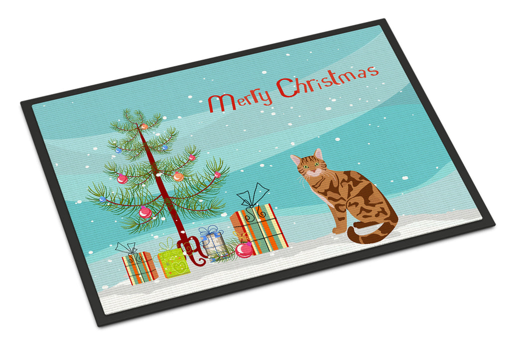 Bengal Cat Christmas Doormat Indoor Outdoor 24H X 36W Front Door Mat Rugs for Entryway, Non Slip Washable Low Pile,