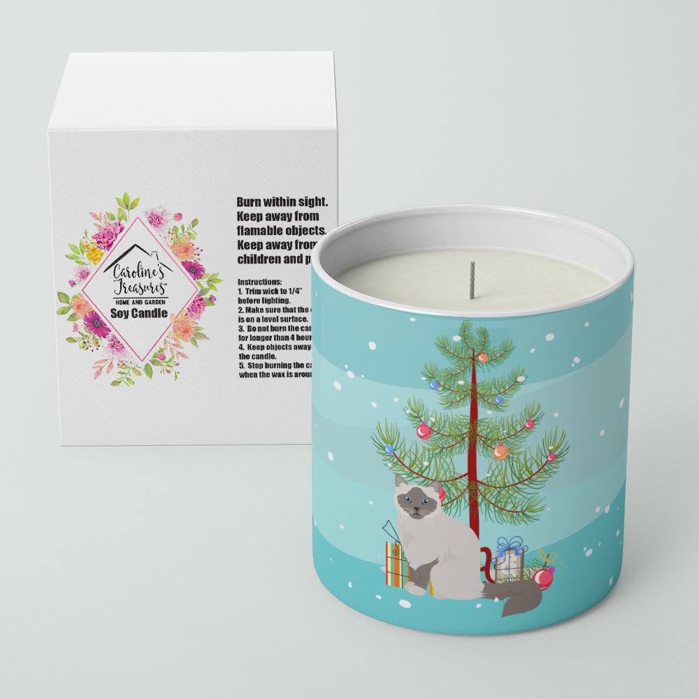 Birman Cat Christmas Decorative Soy Candle Nature Soy Wax Essential Oil Home Decor Ideal for Bedroom Kitchen Bath Office Gift, 10 oz