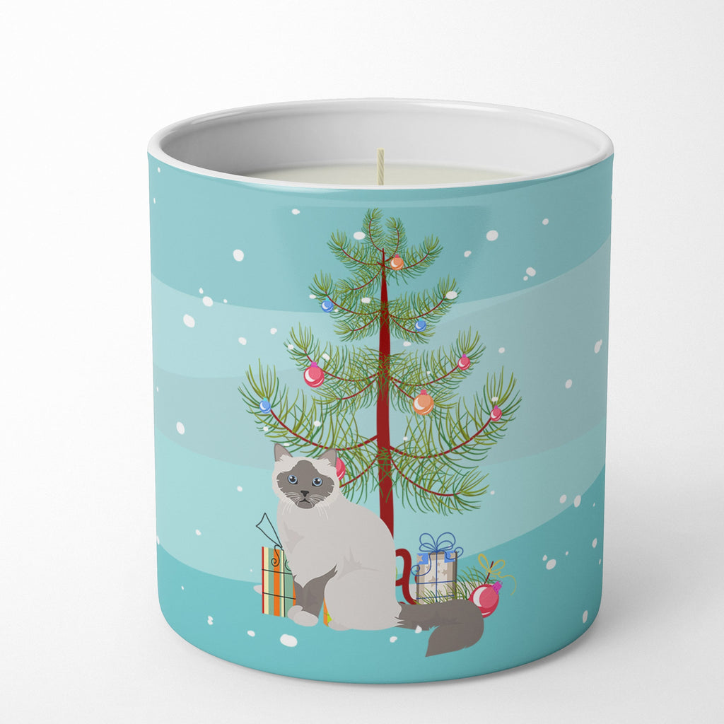 Birman Cat Christmas Decorative Soy Candle Nature Soy Wax Essential Oil Home Decor Ideal for Bedroom Kitchen Bath Office Gift, 10 oz