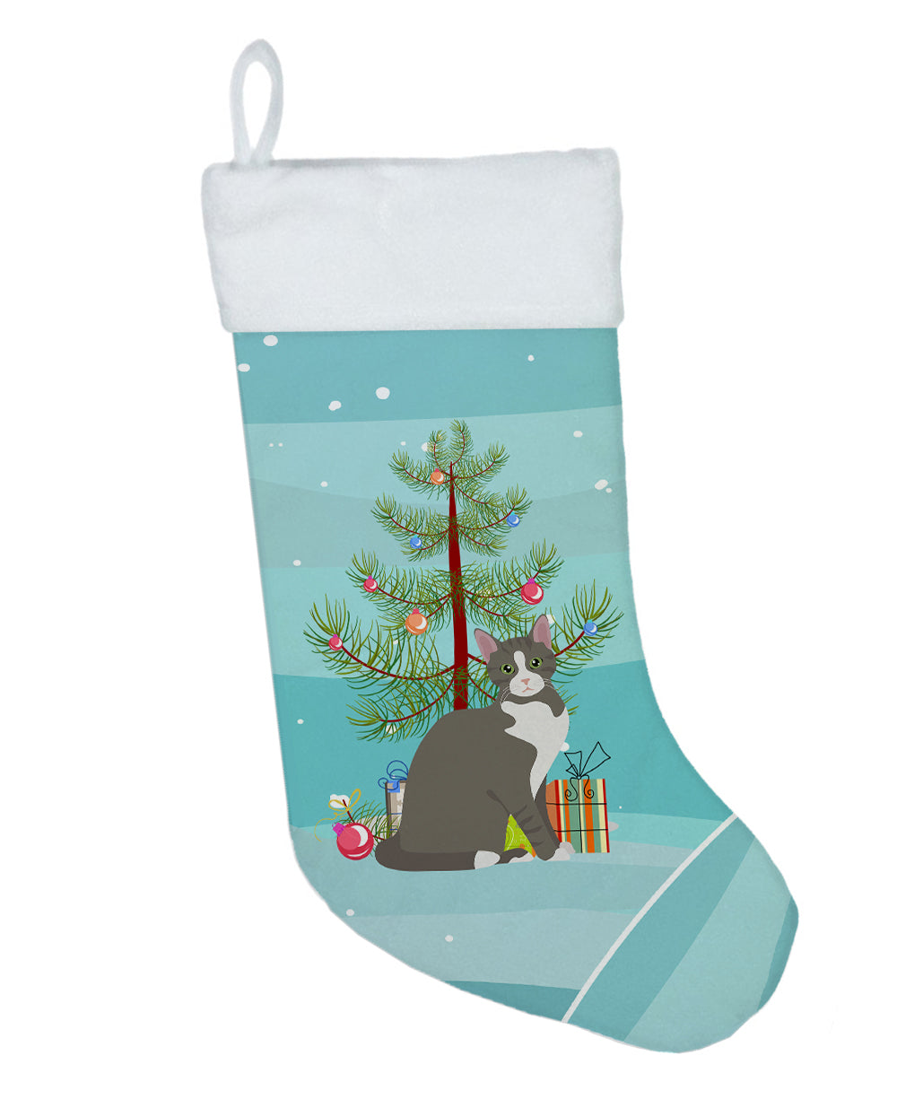 Brazilian Shorthair Cat Christmas Holiday Stocking Double-Sided Print, Polyester Suede,11x18, Made in USA