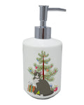Brazilian Shorthair Cat Christmas Ceramic Soap Dispenser , Empty Refillable Hand Soap Pump Bottle for Bathroom Kitchen