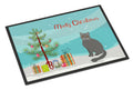 British Semi Longhair Cat Christmas Doormat Indoor Outdoor 24H X 36W Front Door Mat Rugs for Entryway, Non Slip Washable Low Pile,