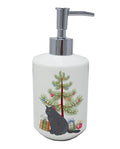 British Shorthair Cat Christmas Ceramic Soap Dispenser , Empty Refillable Hand Soap Pump Bottle for Bathroom Kitchen