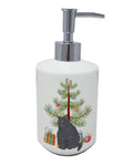 British Shorthair Cat Christmas Ceramic Soap Dispenser , Empty Refillable Hand Soap Pump Bottle for Bathroom Kitchen