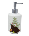 Burmese Cat Christmas Ceramic Soap Dispenser , Empty Refillable Hand Soap Pump Bottle for Bathroom Kitchen
