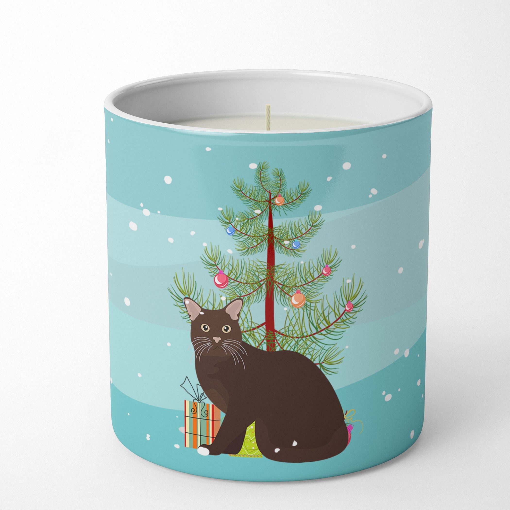 Burmese Cat Christmas Decorative Soy Candle Nature Soy Wax Essential Oil Home Decor Ideal for Bedroom Kitchen Bath Office Gift, 10 oz