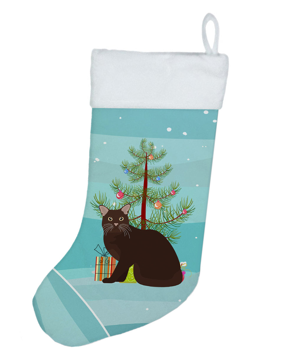 Burmese Cat Christmas Holiday Stocking Double-Sided Print, Polyester Suede,11x18, Made in USA