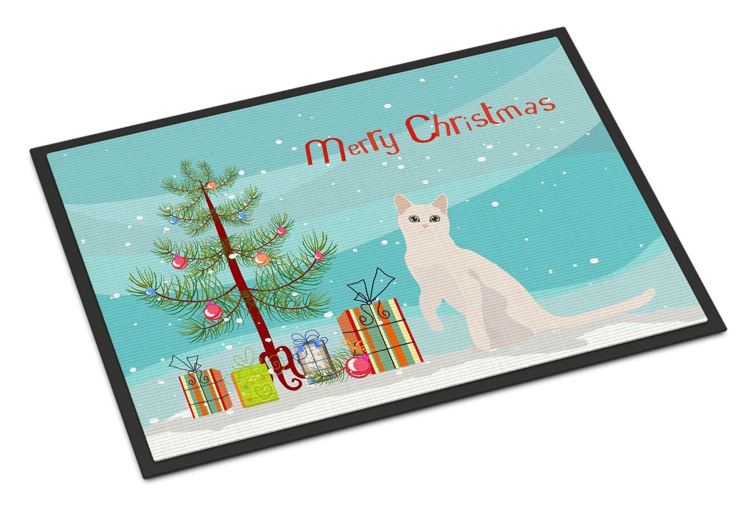 Burmilla Cat Christmas Doormat Indoor Outdoor 24H X 36W Front Door Mat Rugs for Entryway, Non Slip Washable Low Pile,