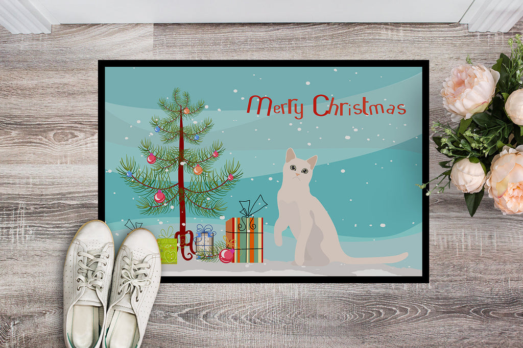Burmilla Cat Christmas Doormat Indoor Outdoor 24H X 36W Front Door Mat Rugs for Entryway, Non Slip Washable Low Pile,