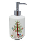 Burmilla Cat Christmas Ceramic Soap Dispenser , Empty Refillable Hand Soap Pump Bottle for Bathroom Kitchen
