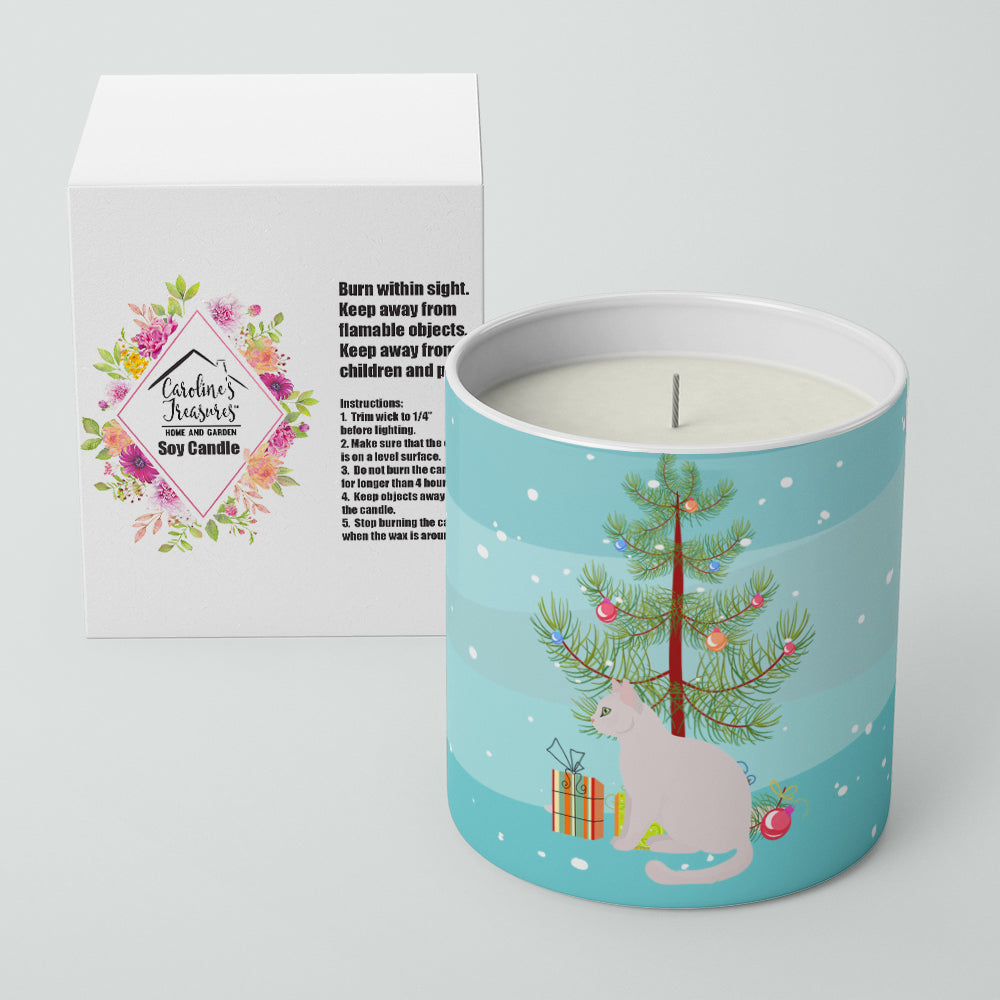 Burmilla Cat Christmas Decorative Soy Candle Nature Soy Wax Essential Oil Home Decor Ideal for Bedroom Kitchen Bath Office Gift, 10 oz