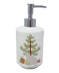 Burmilla Cat Christmas Ceramic Soap Dispenser , Empty Refillable Hand Soap Pump Bottle for Bathroom Kitchen