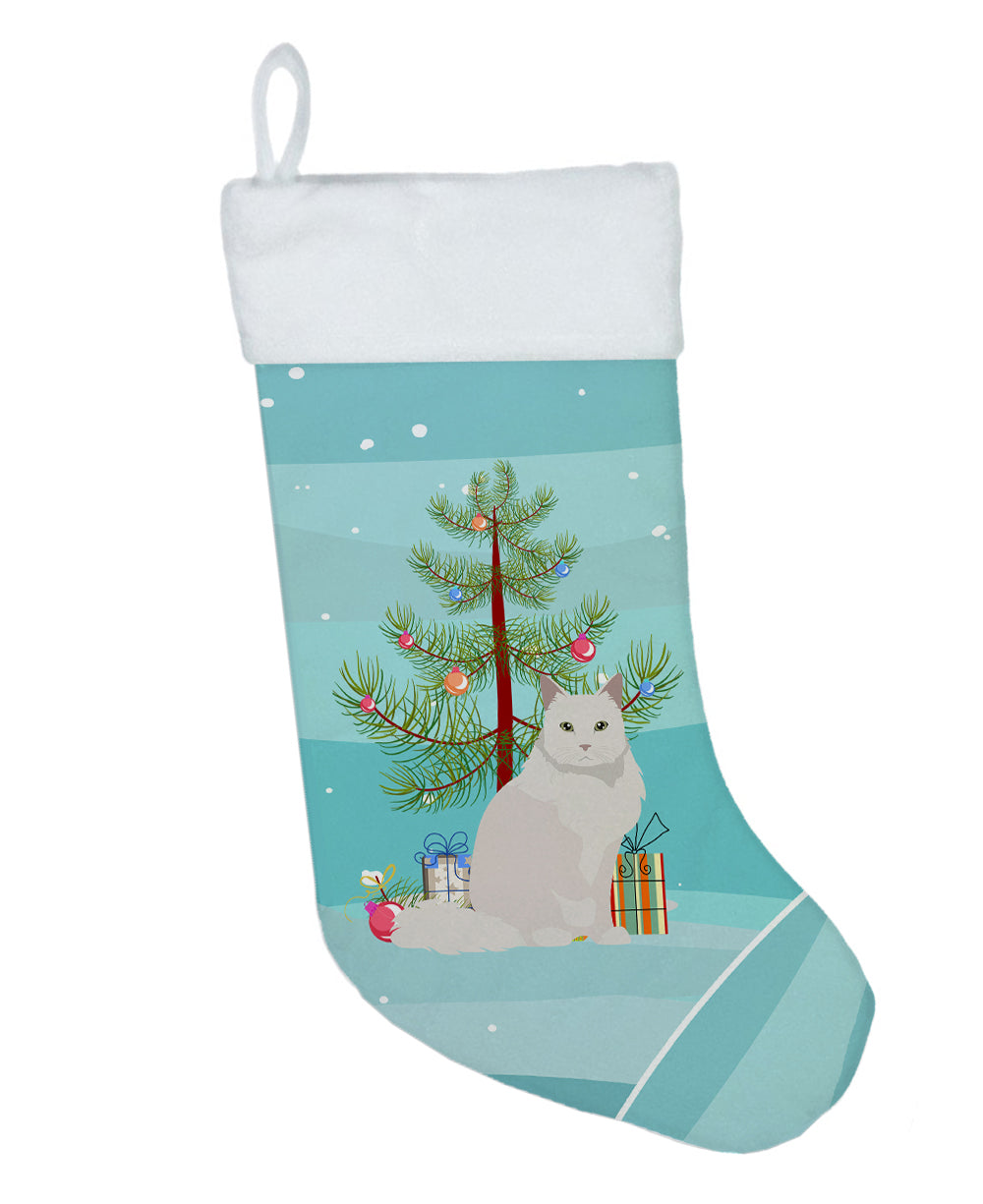 Chantilly Tiffany Cat Christmas Holiday Stocking Double-Sided Print, Polyester Suede,11x18, Made in USA