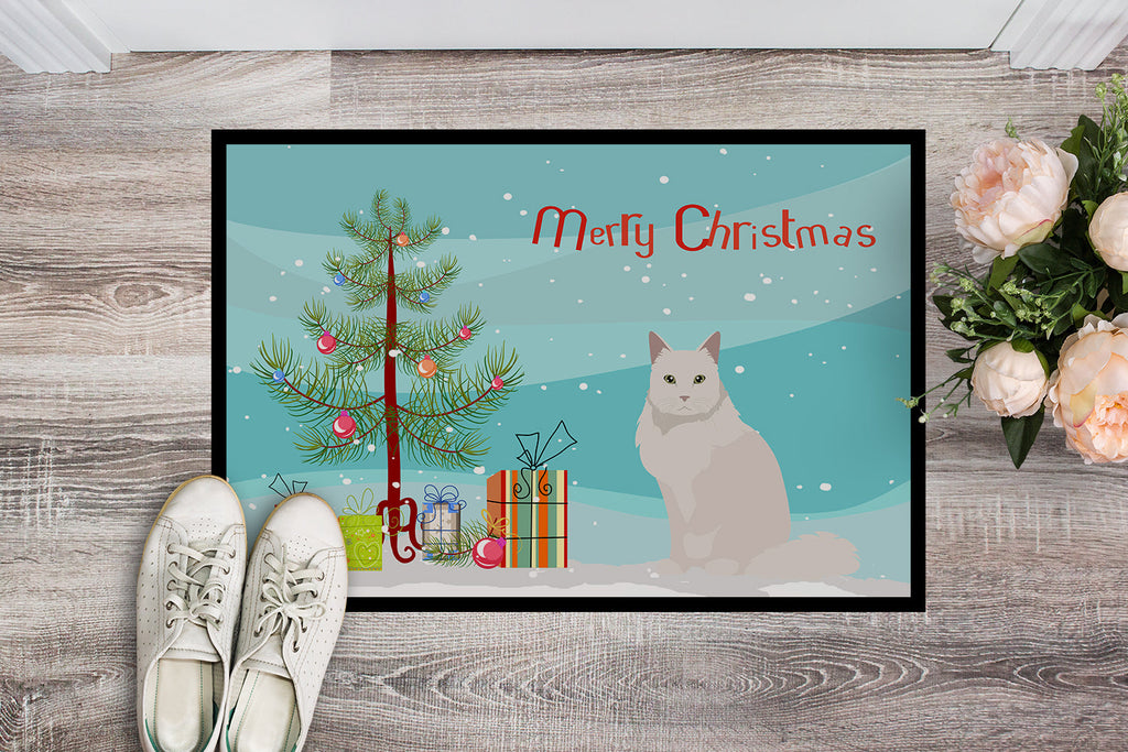 Chantilly Tiffany Cat Christmas Doormat Indoor Outdoor 24H X 36W Front Door Mat Rugs for Entryway, Non Slip Washable Low Pile,
