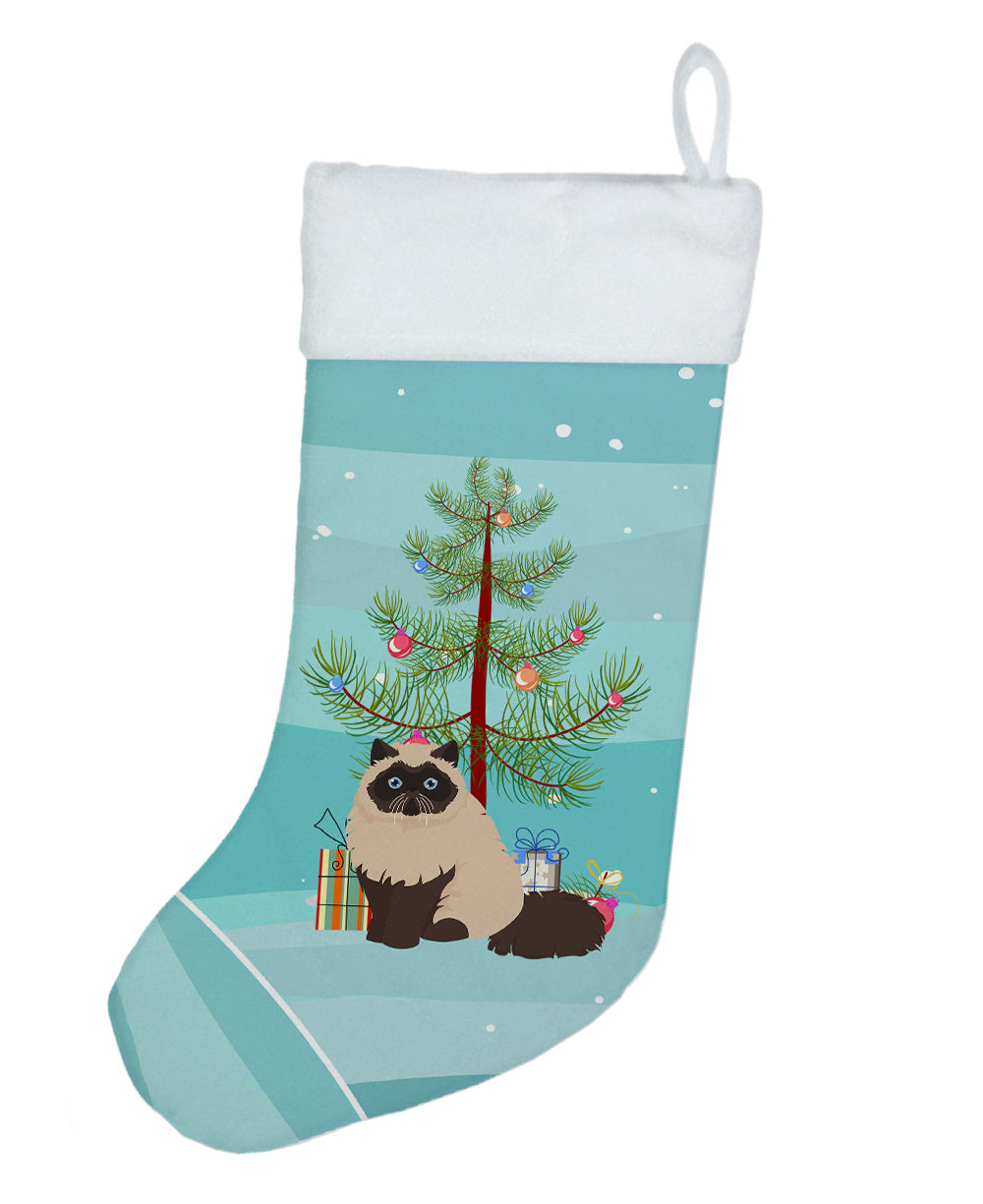 Colorpoint Persian Hymalayan Cat Christmas Holiday Stocking Double-Sided Print, Polyester Suede,11x18, Made in USA