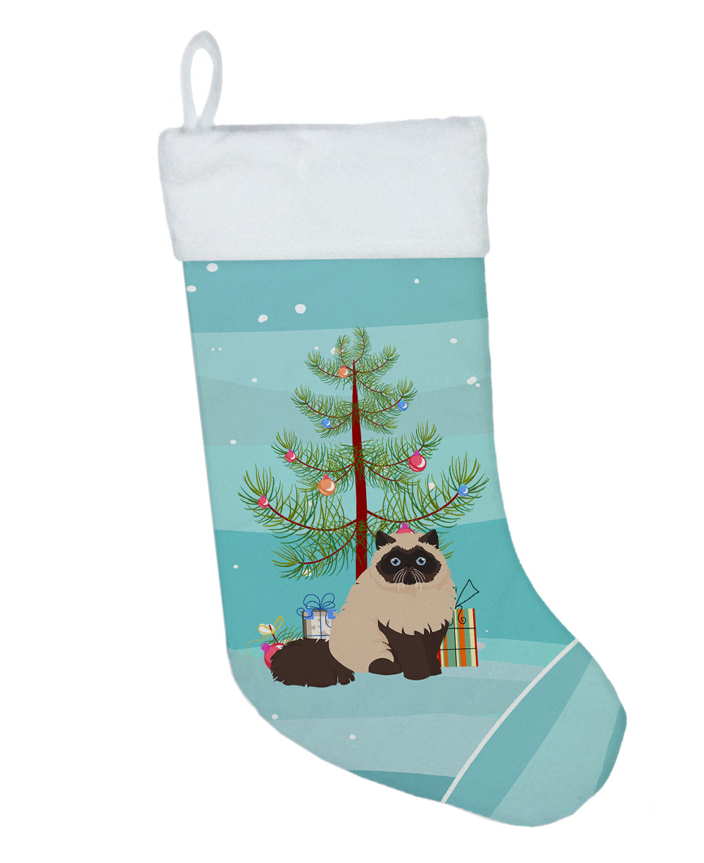 Colorpoint Persian Hymalayan Cat Christmas Holiday Stocking Double-Sided Print, Polyester Suede,11x18, Made in USA