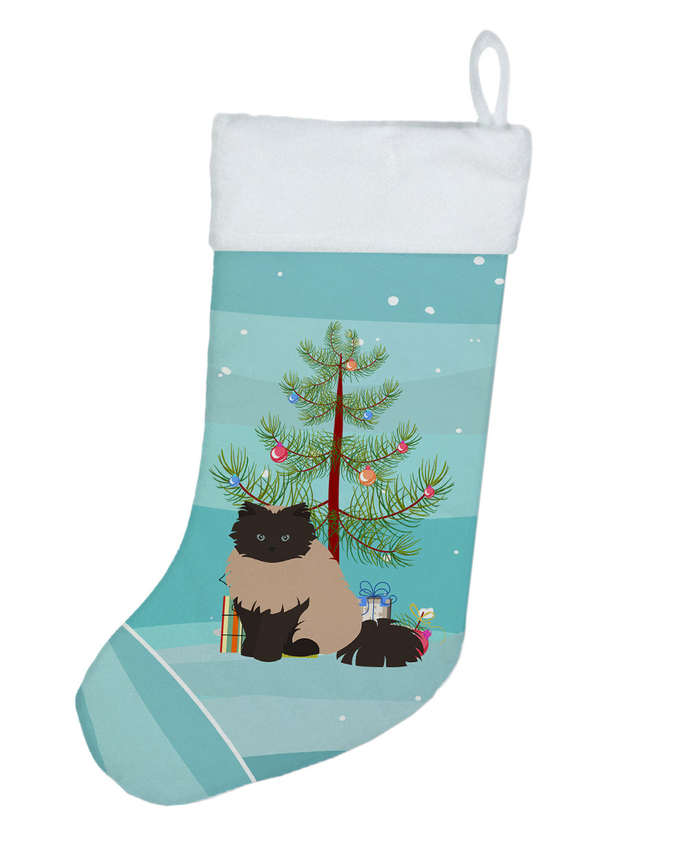 Colorpoint Persian Hymalayan Cat Christmas Holiday Stocking Double-Sided Print, Polyester Suede,11x18, Made in USA