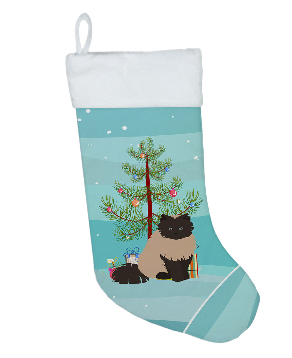 Colorpoint Persian Hymalayan Cat Christmas Holiday Stocking Double-Sided Print, Polyester Suede,11x18, Made in USA