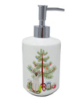 Colorpoint Shorthair Cat Christmas Ceramic Soap Dispenser , Empty Refillable Hand Soap Pump Bottle for Bathroom Kitchen