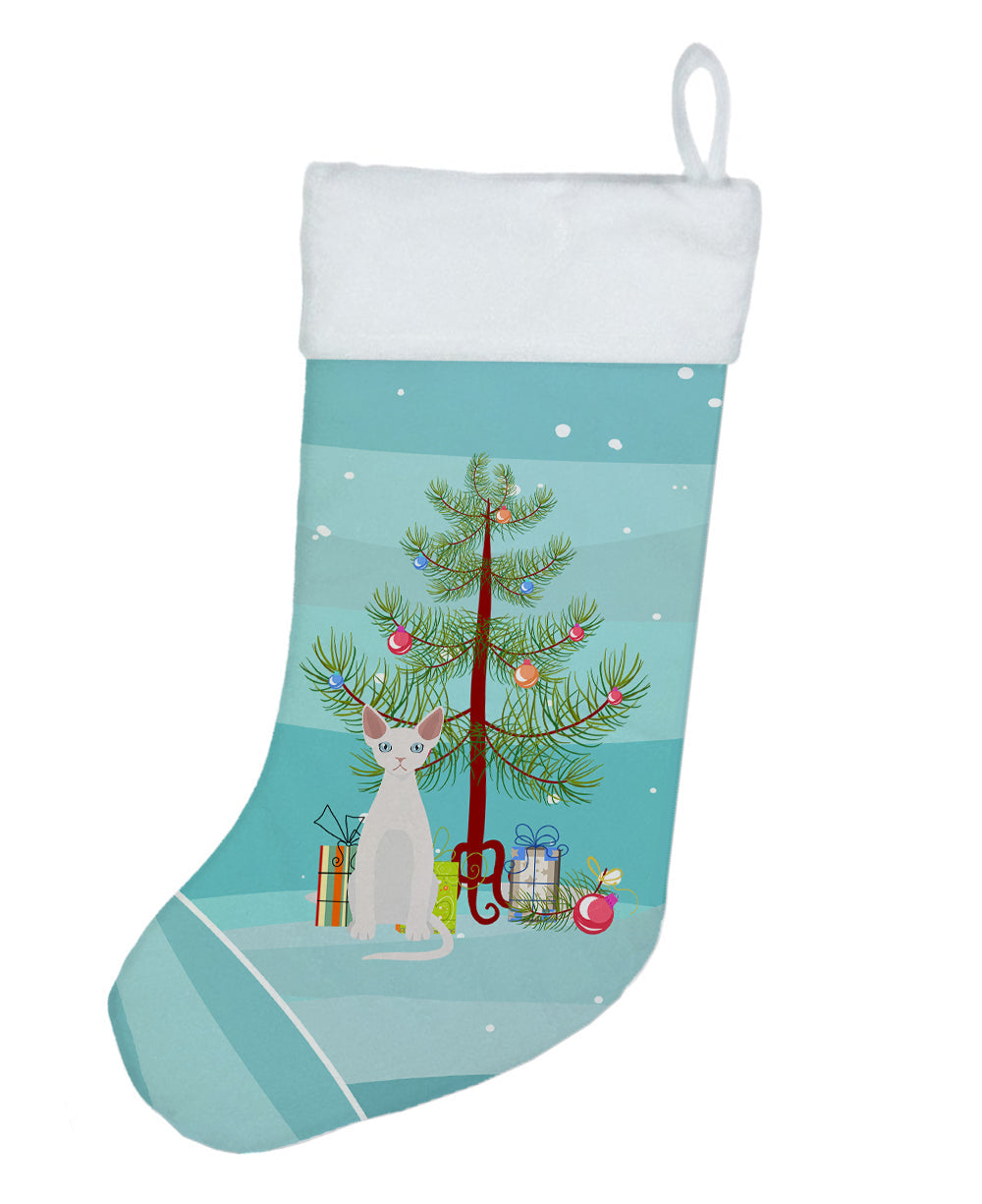 Devon Rex Cat Christmas Holiday Stocking Double-Sided Print, Polyester Suede,11x18, Made in USA