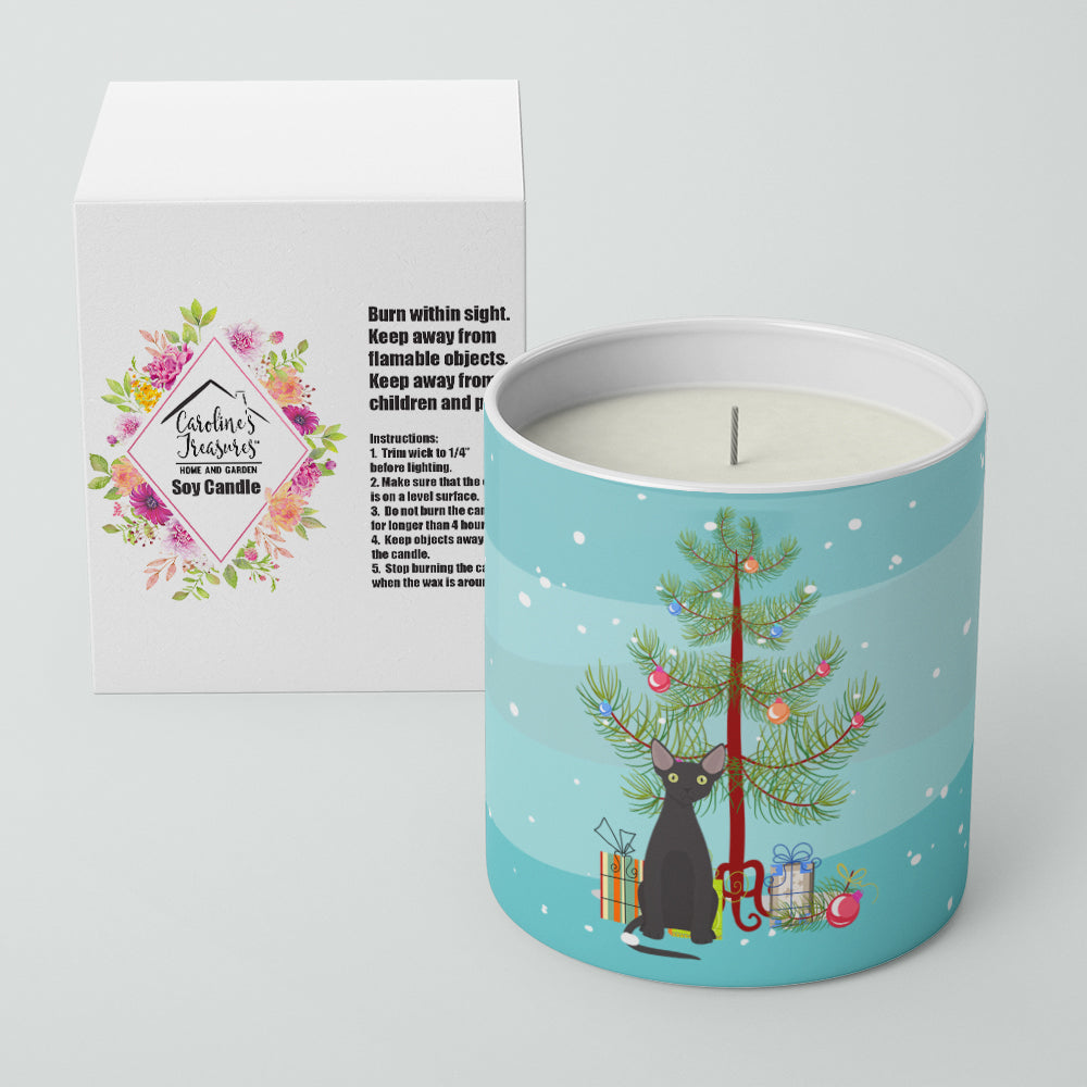 Devon Rex Cat Christmas Decorative Soy Candle Nature Soy Wax Essential Oil Home Decor Ideal for Bedroom Kitchen Bath Office Gift, 10 oz