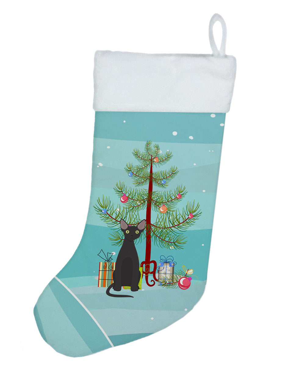 Devon Rex Cat Christmas Holiday Stocking Double-Sided Print, Polyester Suede,11x18, Made in USA