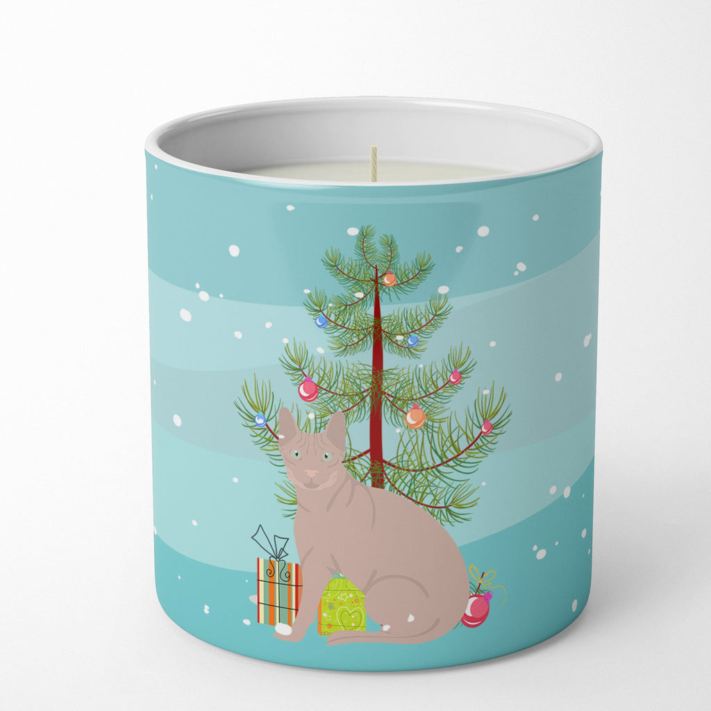 Don Sphynx Cat Christmas Decorative Soy Candle Nature Soy Wax Essential Oil Home Decor Ideal for Bedroom Kitchen Bath Office Gift, 10 oz
