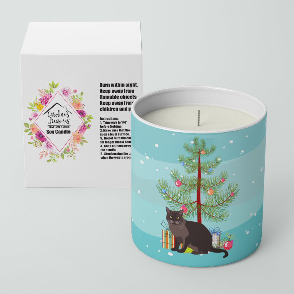European Burmese Cat Christmas Decorative Soy Candle Nature Soy Wax Essential Oil Home Decor Ideal for Bedroom Kitchen Bath Office Gift, 10 oz